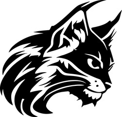 Fototapeta premium Wildcat - Black and White Isolated Icon - Vector illustration