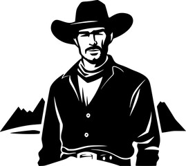 Western | Black and White Vector illustration