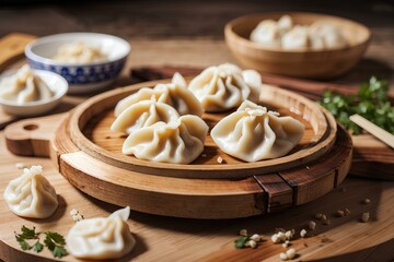 Obraz na płótnie Canvas chinese dumplings on a plate