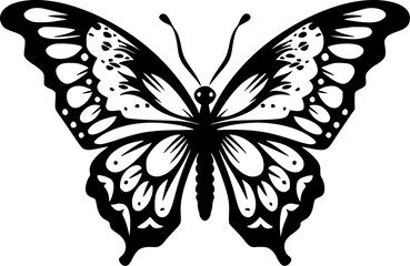 Butterfly | Black and White Vector illustration