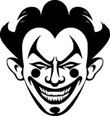 Clown | Black and White Vector illustration