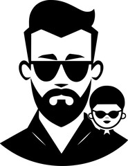 Father | Black and White Vector illustration