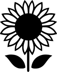 Flower - Black and White Isolated Icon - Vector illustration