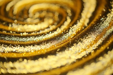 A close-up view of a shiny gold object