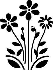 Flowers | Minimalist and Simple Silhouette - Vector illustration
