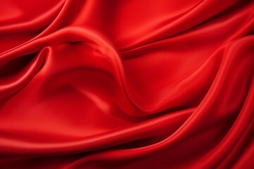 Obraz premium A vibrant red silk fabric with a luxurious texture