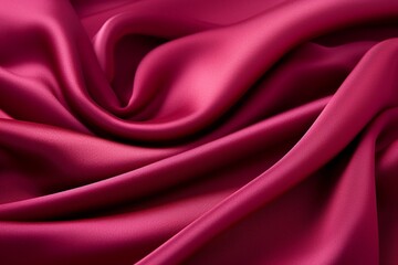 A close-up view of a vibrant pink satin fabric