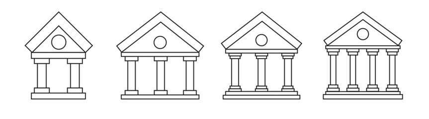 bank and government building icon simple outline symbol