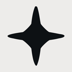 Stylized Star, Star. Abstract Minimalistic Linear Design Element, geometric Form, Modern Shape.