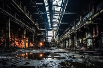 Fototapeten Abandoned industrial factory deteriorating under the relentless march of time  © fotogurmespb