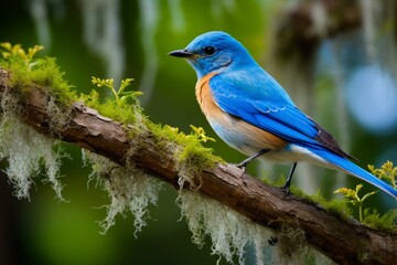 Florida's blue bird with majestic crest. Generative AI
