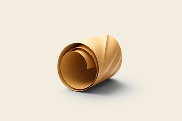 3D rendering of an unfolded tube-shaped tin can made of kraft paper. Generative AI
