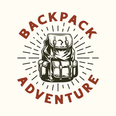 camper backpack vintage badge design
