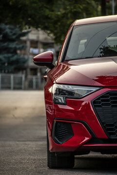 Audi S3 car parked during sunset