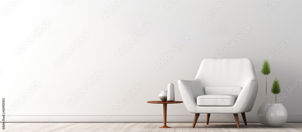 Canvas Prints minimalist armchair in modern white interior