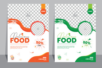 Food Flyer Template design, restaurant food flyer, fast food template vector illustration.	 - obrazy, fototapety, plakaty