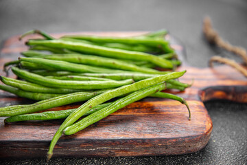 green bean fresh raw bean pod healthy eating cooking meal food snack on the table copy space food background rustic top view