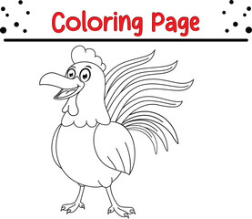 Rooster coloring page for children.