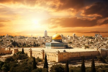 Islamic holy sites in Jerusalem. Generative AI