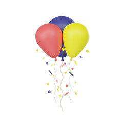 Balloon 3d icons are used for New Year's, Christmas, or birthday celebrations as a surprise.3d render