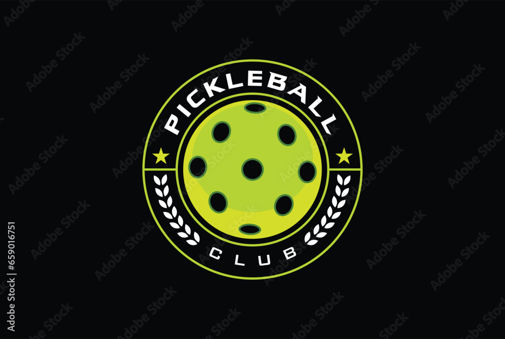 Wall mural pickleball logo vector graphic for any business especially for sport team, club, community.