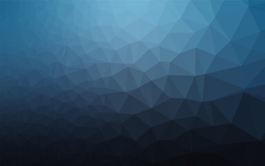 Dark BLUE vector low poly texture. Creative illustration in halftone style with gradient. Triangular pattern for your business design.