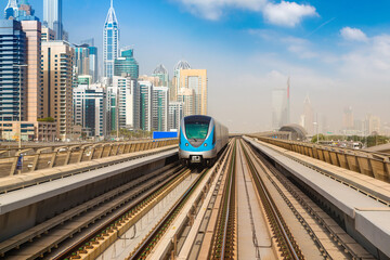 Naklejka premium Metro railway in Dubai