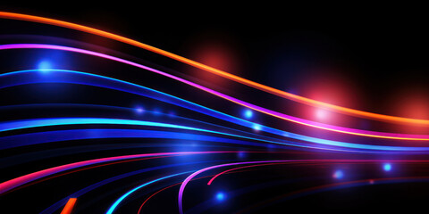 Bright, flowing neon waves create a lively and futuristic pattern.