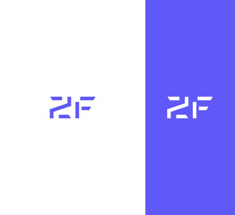 Obraz premium ZF, FZ letter logo design template elements. Modern abstract digital alphabet letter logo.