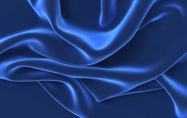 Luxury Blue Velvet Fabric Texture. 3D Rendered.