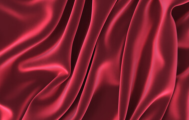 Obraz premium Luxury Red Velvet Fabric Texture. 3D Rendered.