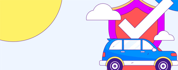 Buy insurance for car flat character vector concept operation illustration