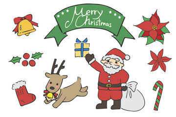 手描きのクリスマスイラストセット