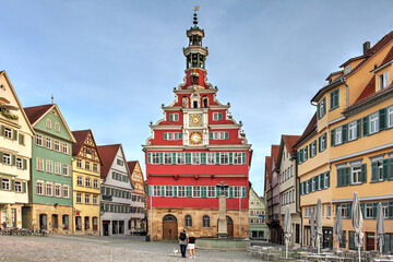 Rathaus in Esslingen am Neckar, near Stuttgart, Germany - obrazy, fototapety, plakaty