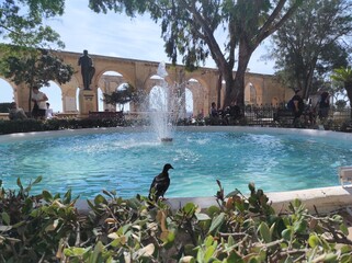 Malte, La Valette, parc, fontaine