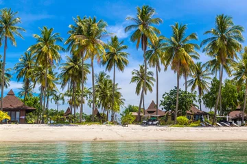 Stickers pour porte Bora Bora, Polynésie française Beautiful Tropical beach