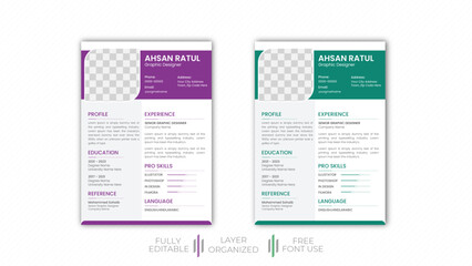 Modern CV template with photo 