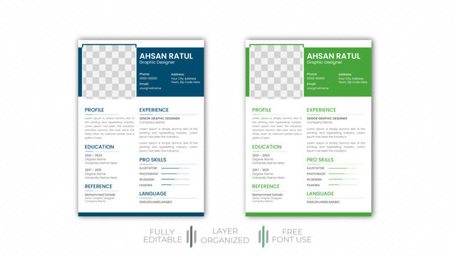 Modern CV design for any company apply