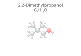 2,2-Dimethylpropanol. Simplified scheme of the molecule.