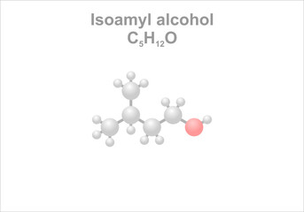 Isoamyl alcohol. Simplified scheme of the molecule. Aroma component of the black truffle.