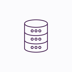 Database Server Icon - Data Center Hosting, Cloud Technology, IT Infrastructure, Network Management, Server Rack Symbol