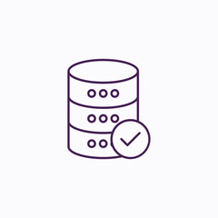 Database Security Check Icon - Cybersecurity, Data Protection, Secure Database, Privacy