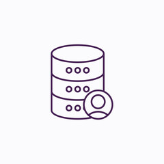 Database Server Admin User Icon - Management, Access Control, Security, User Permissions, Server Administration - Database User Account Symbol