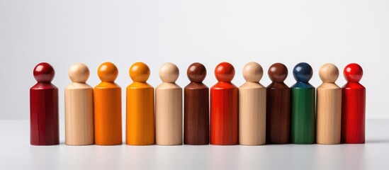 Wooden and colored figurines representing diversity and inclusion