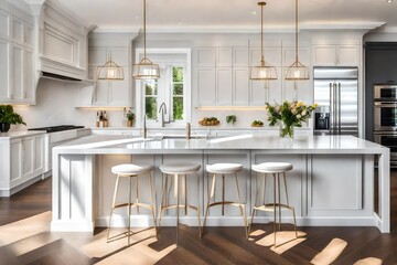 Fototapeta premium modern kitchen interior with American style .