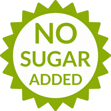 No Sugar Added Green Round Stamp Label Badge Icon. Vector Image.