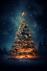 christmas tree with stars