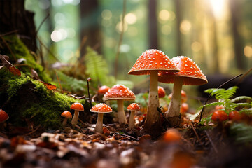 mushrooms in the forest