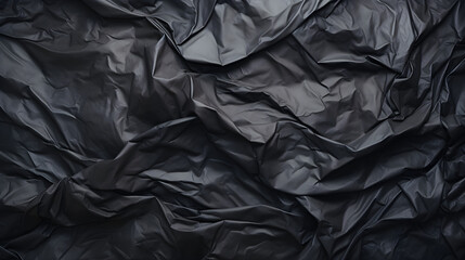 Black crumpled paper texture background 