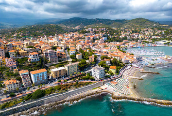 Fototapeta na wymiar Porto Maurizio on the Italian Riviera, Liguria, Italy
